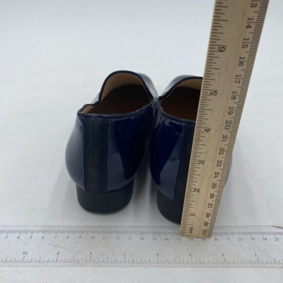 FSJ Men's Shiny Patent Leather Slip-On Loafers Closed Toe Side V-Cut Flats Comfo - Picture 5 of 8